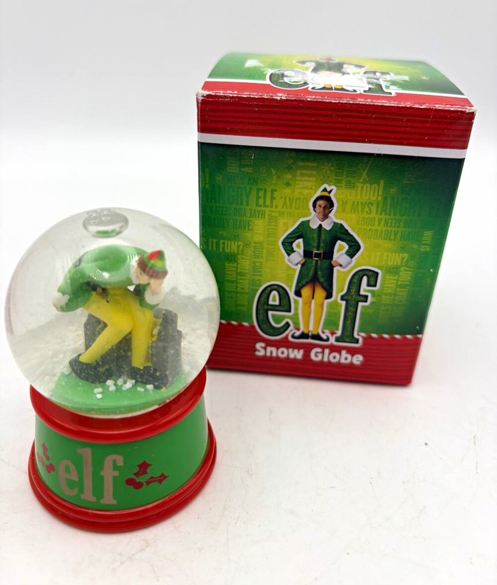 Buddy the Elf Christmas Snow Globe Green/Red Base Freestanding w/ Box